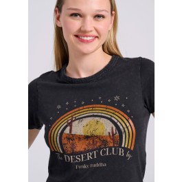 Garment dyed t-shirt with desert print