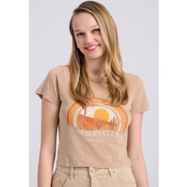 Garment dyed t-shirt with desert print