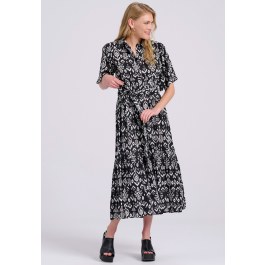 Σεμιζιέ εμπριμέ μάξι φόρεμα με βολάν σε boho look