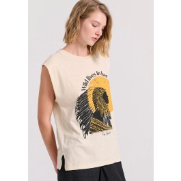 Loose fit t-shirt με τύπωμα σε boho look