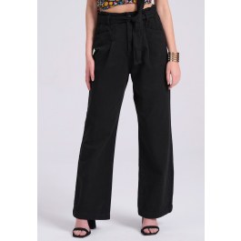 Garment dyed wide leg τζιν παντελόνι