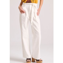 Garment dyed wide leg τζιν παντελόνι