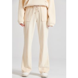 Women's flare fit joggers in velour fabric
