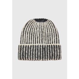 Women's beanie with two-color knit