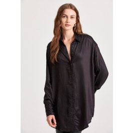 Loose fit viscose long women's shirt