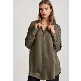 Loose fit viscose long women's shirt