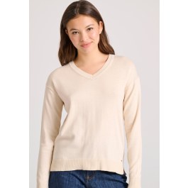 V-neck πλεκτή μπλούζα με βισκόζη