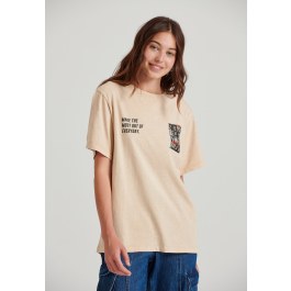 Relaxed fit garment dyed t-shirt με τύπωμα στην πλάτη