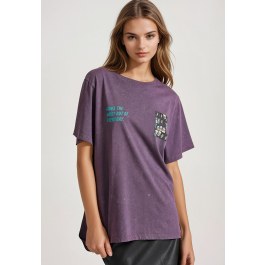 Relaxed fit garment dyed t-shirt με τύπωμα στην πλάτη