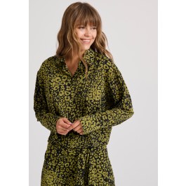 Cropped πουκάμισο με all over τύπωμα