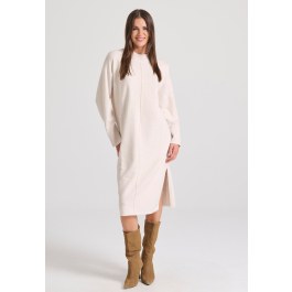 Relaxed fit μίντι πλεκτό φόρεμα με πλαϊνά σκισίματα