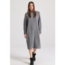 Relaxed fit μίντι πλεκτό φόρεμα με πλαϊνά σκισίματα