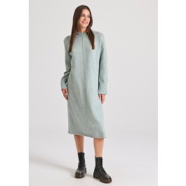 Relaxed fit μίντι πλεκτό φόρεμα με πλαϊνά σκισίματα