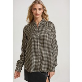 Loose fit μακρύ καρό πουκάμισο