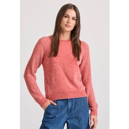 Crew neck chenille pullover