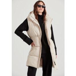 Loose fit αμάνικο puffer μακρύ μπουφάν