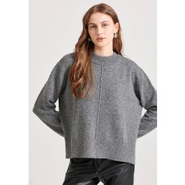 Relaxed fit πλεκτή μπλούζα με στρογγυλή λαιμόκοψη