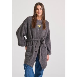 Relaxed fit πλεκτή μακριά ζακέτα
