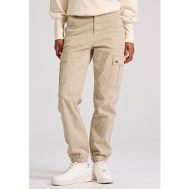 Women's cargo pants with cuffed hem