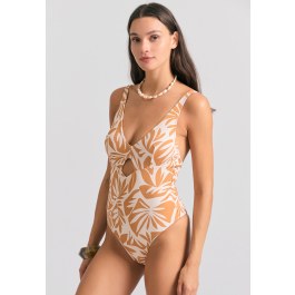 Εμπριμέ ολόσωμο μαγιό με cut out