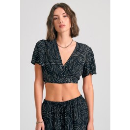 Cropped κρουαζέ τοπ από τεχνητό μετάξι