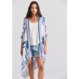 Γυναικείο κιμονό με tropical τύπωμα