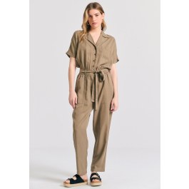 Lyocell jumpsuit with belt