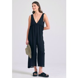 Artificial silk jumpsuit with ruffles