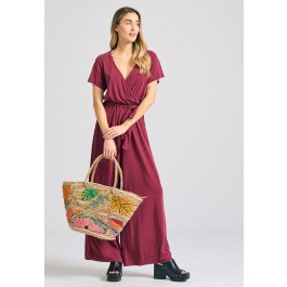 Wrap jumpsuit with belt