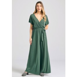 Wrap jumpsuit with belt