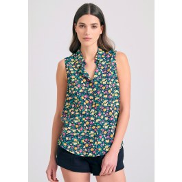 Γυναικείο φλοράλ αμάνικο πουκάμισο