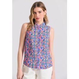 Γυναικείο φλοράλ αμάνικο πουκάμισο