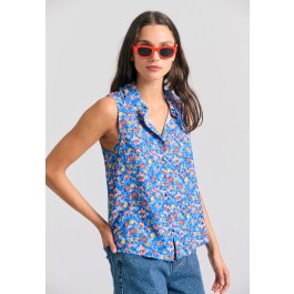 Γυναικείο φλοράλ αμάνικο πουκάμισο