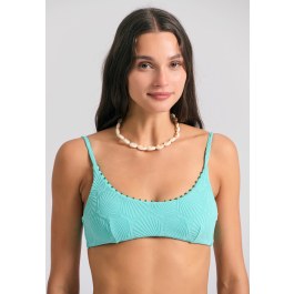 Towel bikini top with decorative beads
