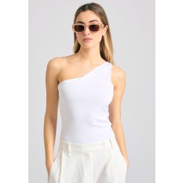 Off shoulder μονόχρωμο κορμάκι
