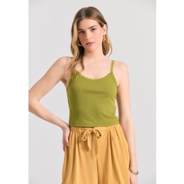 Shell top σε rib ύφανση με δανδέλα