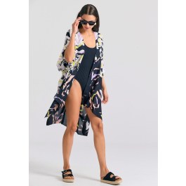 Γυναικείο κιμονό με abstract τύπωμα