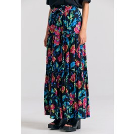 Relaxed fit μάξι φούστα με σχέδιο με κέντημα