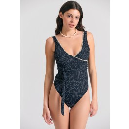 Ολόσωμο κρουαζέ μαγιό με διακοσμητική ραφή