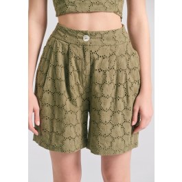 Γυναικεία embroidery βερμούδα με πιέτες