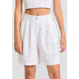 Γυναικεία embroidery βερμούδα με πιέτες