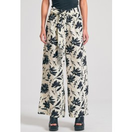 Wide leg pants with exotic print