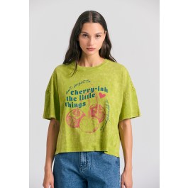 Oversized grament dyed t-shirt with photographic print