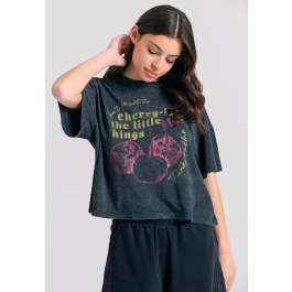 Oversized grament dyed t-shirt with photographic print