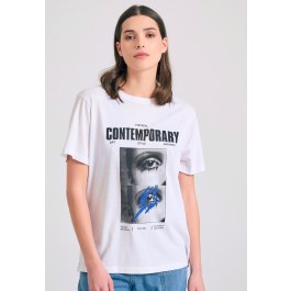 Loose fit t-shirt wirh illusion photographic print