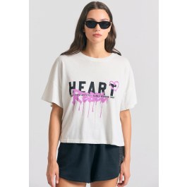Loose fit women's t-shirt with text artwork print