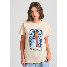 Organic cotton women's t-shirt with print in boho look
