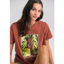 Organic cotton women's t-shirt with print in boho look