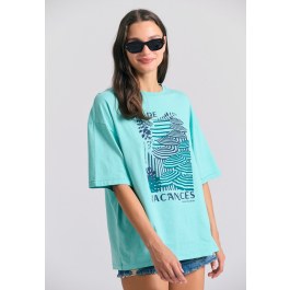 Γυναικείο loose fit t-shirt με vintage τύπωμα