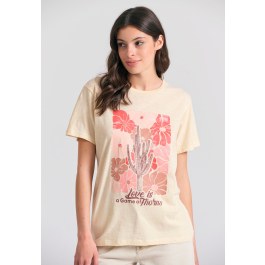 Loose fit t-shirt με vintage τύπωμα